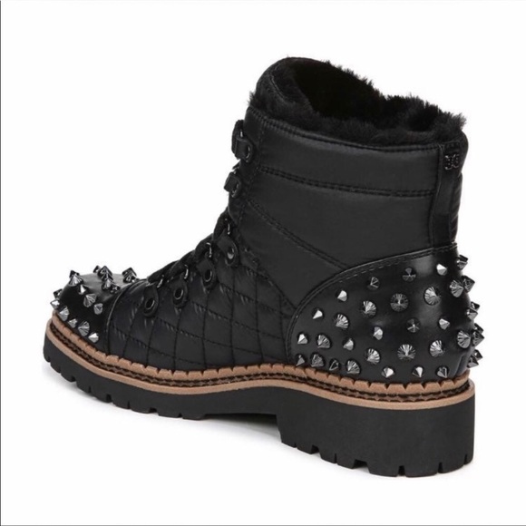 Sam Edelman Bren Quilted Studded Black Boots - Picture 4 of 11